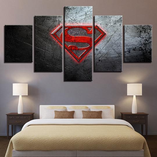 Superman Symbol Hope -Dc 5 Panel Canvas Art Wall Decor-CV Superman Symbol Hope -Dc 5 Panel Canvas Art Wall Decor-CV