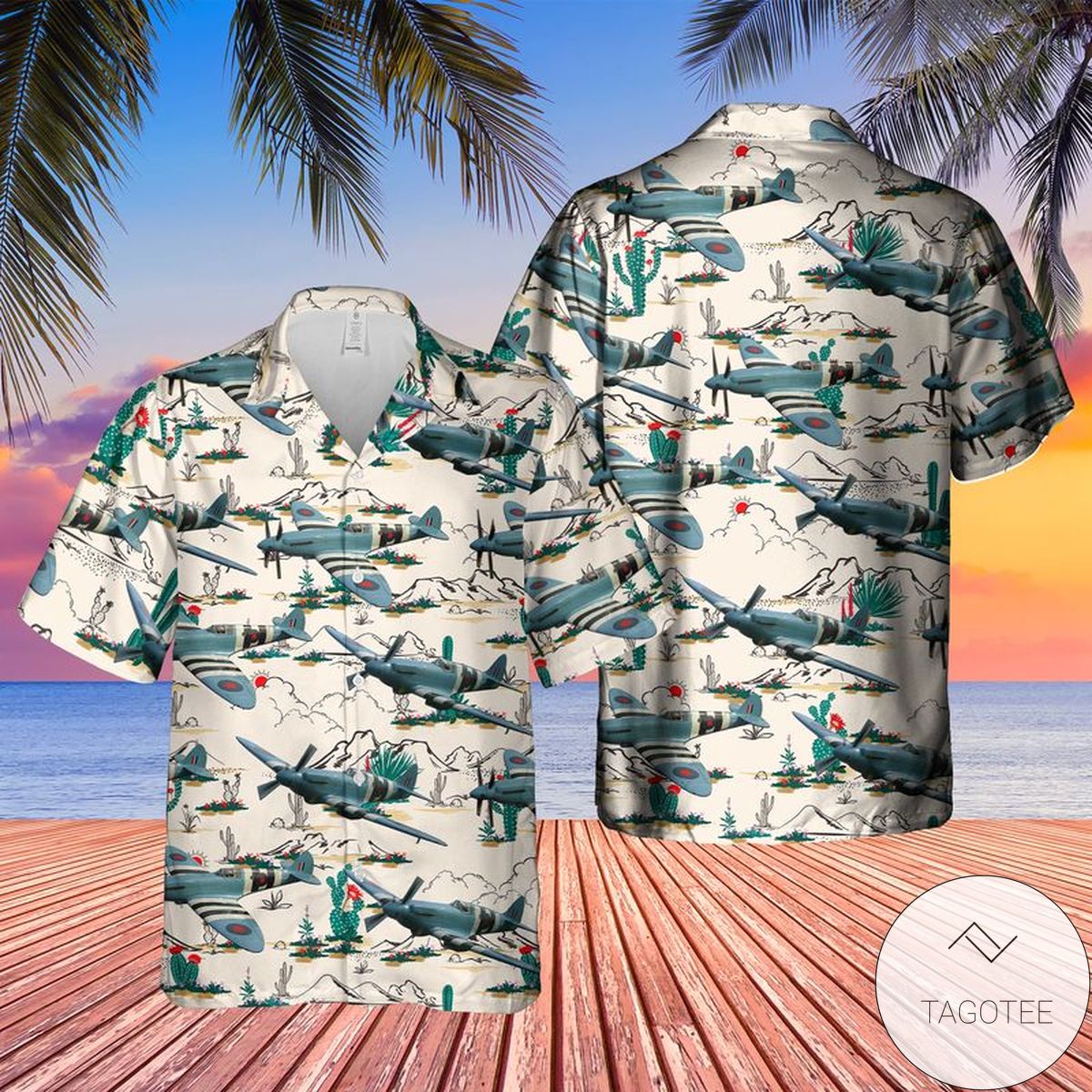 Supermarine 389 Spitfire Pr19 Hawaiian Shirt- Tagotee Supermarine 389 Spitfire Pr19 Hawaiian Shirt- Tagotee