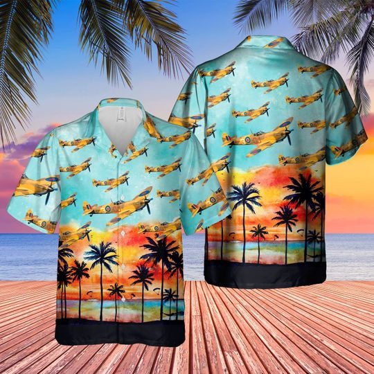 Supermarine Spitfire Hawaiian Shirt Supermarine Spitfire Hawaiian Shirt