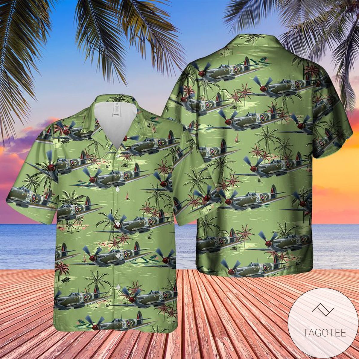Supermarine Spitfire Mk.Ix Hawaiian Shirt Supermarine Spitfire Mk.Ix Hawaiian Shirt