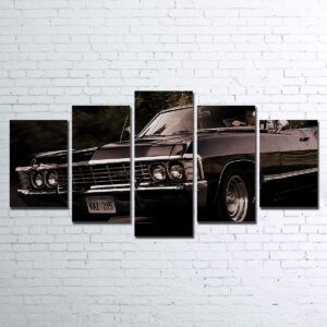 Supernatural Impala - Automotive 5 Panel Canvas Art Wall Decor