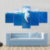 Surfer Riding In Ocean Wave - Sport 5 Panel Canvas Art Wall Decor