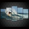Surfer Trick Snap Slash Layback - Sport 5 Panel Canvas Art Wall Decor