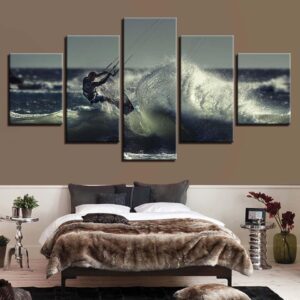Surfing 11 - Sport 5 Panel Canvas Art Wall Decor