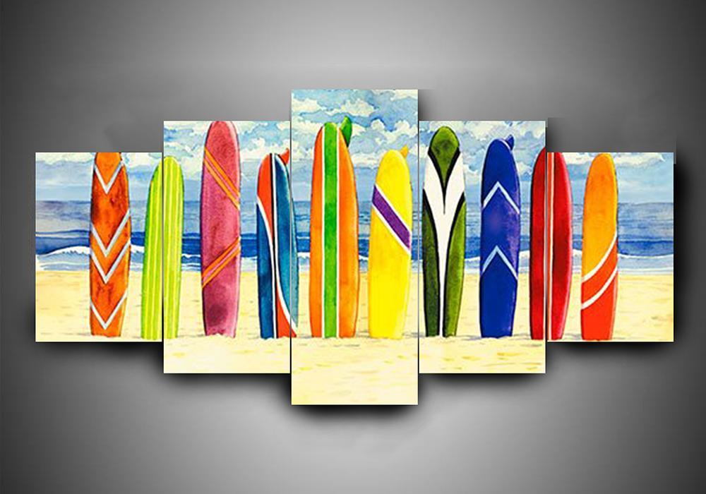 Surfing 2 - Sport 5 Panel Canvas Art Wall Decor Surfing 2 - Sport 5 Panel Canvas Art Wall Decor