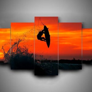 Surfing 3 - Sport 5 Panel Canvas Art Wall Decor