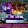 Susano Vs 9 Tail Beast - Anime 5 Panel Canvas Art Wall Decor