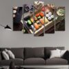 Sushi Set - Kitchen 5 Panel Canvas Art Wall Decor