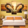 Swan 6 - Animal 5 Panel Canvas Art Wall Decor