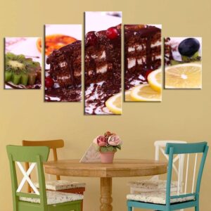 Sweetmeats Food 2 - Kitchen 5 Panel Canvas Art Wall Decor
