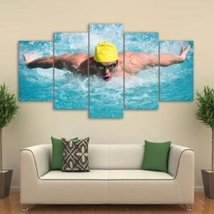 Swimming Fitness - Sport 5 Panel Canvas Art Wall Decor
