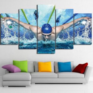 Swimming Pool Fitness Gym - Sport 5 Panel Canvas Art Wall Decor
