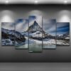 Swiss Alps Mount - Nature 5 Panel Canvas Art Wall Decor