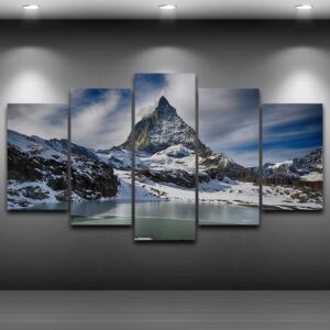 Swiss Alps Mount - Nature 5 Panel Canvas Art Wall Decor