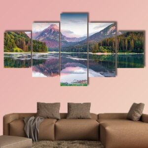 Swiss Lake Obersee - Nature 5 Panel Canvas Art Wall Decor