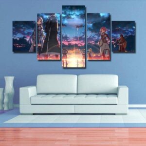 Sword Art Online - Anime 5 Panel Canvas Art Wall Decor