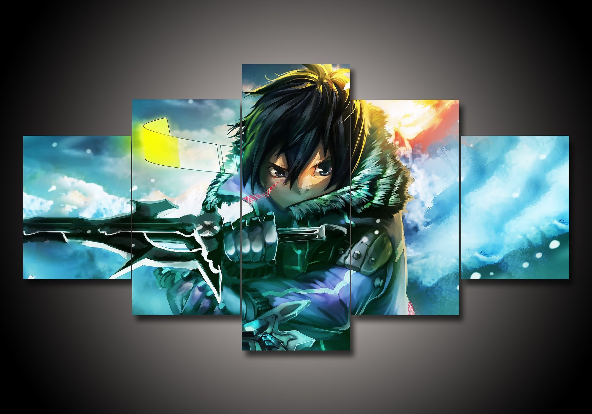 Sword Art Online - Sao 5 - Anime 5 Panel Canvas Art Wall Decor Sword Art Online - Sao 5 - Anime 5 Panel Canvas Art Wall Decor