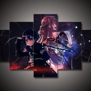 Sword Art Online - Sao 6 - Anime 5 Panel Canvas Art Wall Decor