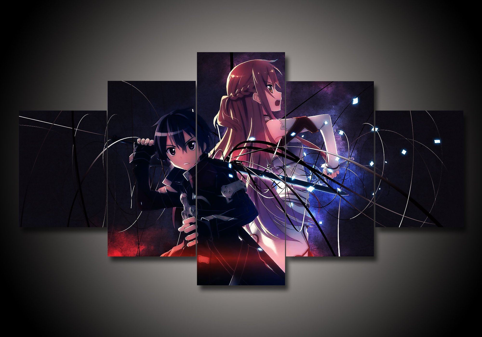 Sword Art Online - Sao 6 - Anime 5 Panel Canvas Art Wall Decor Sword Art Online - Sao 6 - Anime 5 Panel Canvas Art Wall Decor