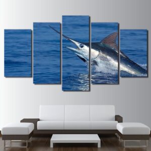 Swordfish Fishing - Fishing 5 Panel Canvas Art Wall Decor