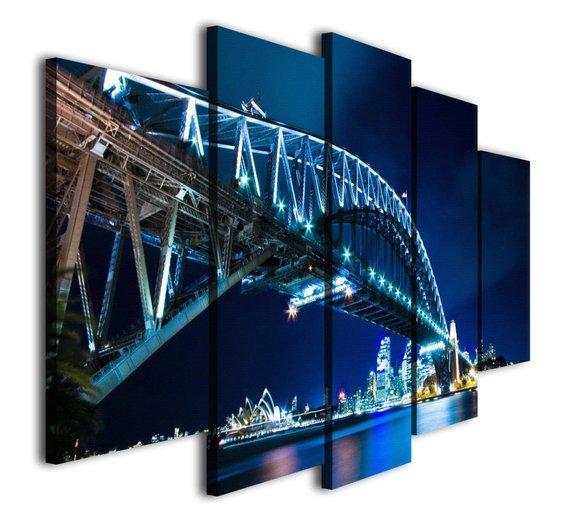 Sydney Harbour Bridge Landscape - Nature 5 Panel Canvas Art Wall Decor Sydney Harbour Bridge Landscape - Nature 5 Panel Canvas Art Wall Decor