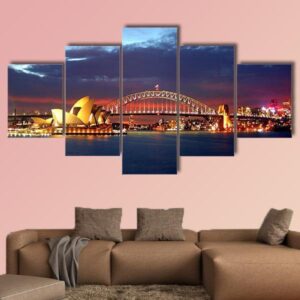 Sydney Harbour Bridge - Nature 5 Panel Canvas Art Wall Decor
