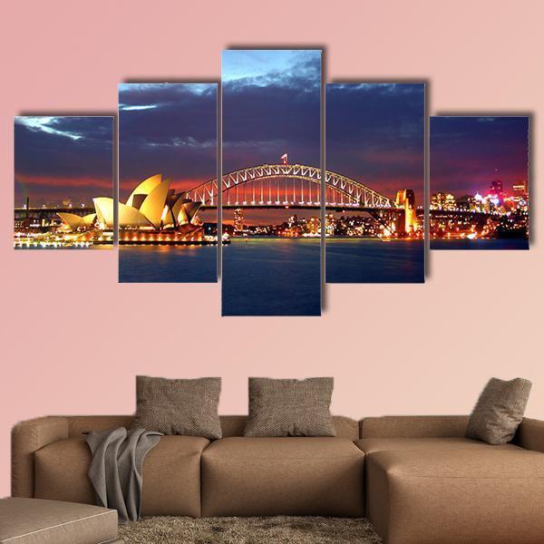 Sydney Harbour Bridge - Nature 5 Panel Canvas Art Wall Decor Sydney Harbour Bridge - Nature 5 Panel Canvas Art Wall Decor