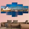 Sydney Harbour In New South Wales - Nature 5 Panel Canvas Art Wall Decor