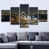 Sydney Opera House Building Night - Nature 5 Panel Canvas Art Wall Decor