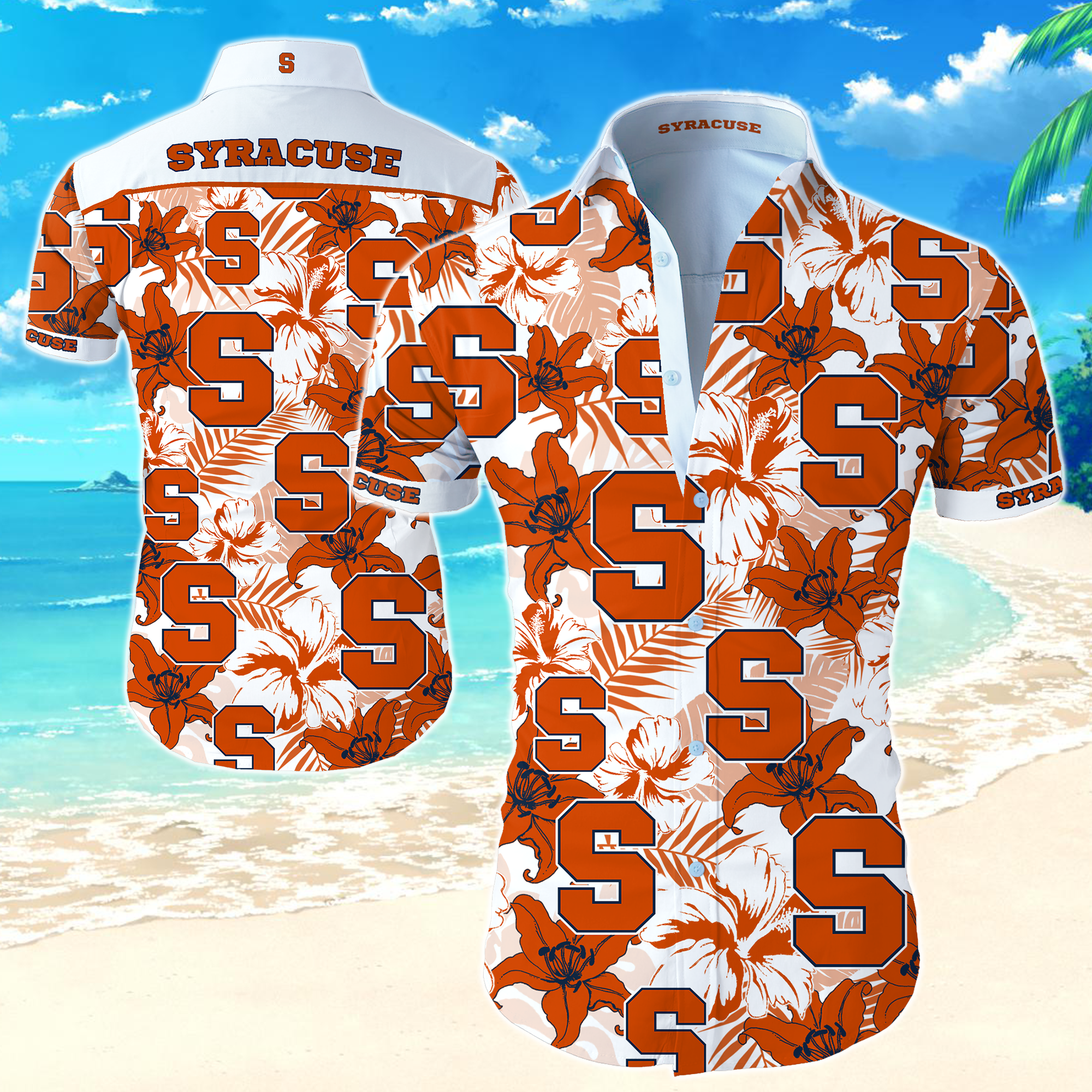 Syracuse Orange Hawaiian Shirt Summer Button Up Syracuse Orange Hawaiian Shirt Summer Button Up