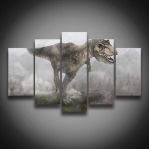T-Rex Tyrannosaurus Rex - Animal 5 Panel Canvas Art Wall Decor