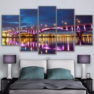 Taiwan Night View - Nature 5 Panel Canvas Art Wall Decor