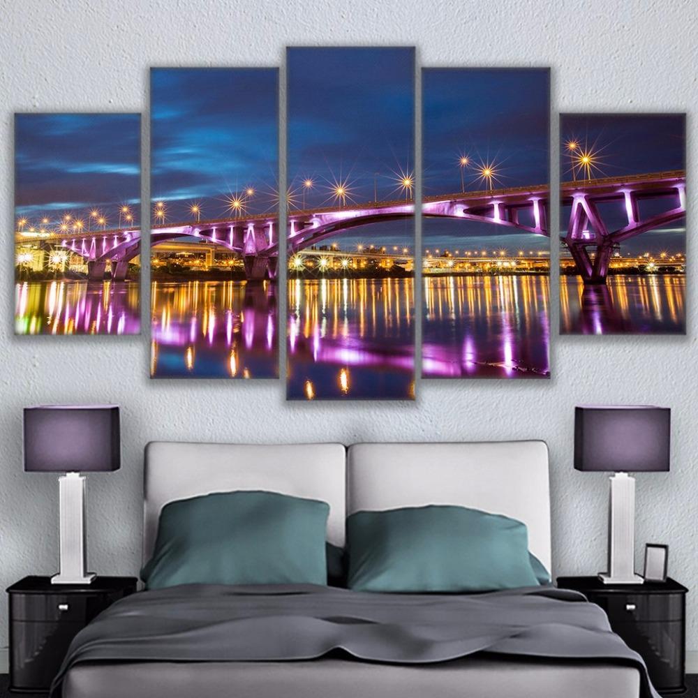 Taiwan Night View - Nature 5 Panel Canvas Art Wall Decor Taiwan Night View - Nature 5 Panel Canvas Art Wall Decor