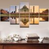 Taj Mahal 5 - Nature 5 Panel Canvas Art Wall Decor