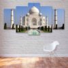 Taj Mahal India - Nature 5 Panel Canvas Art Wall Decor