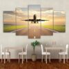 Taking Off Plane - Aircraft 5 Panel Canvas Art Wall Decor