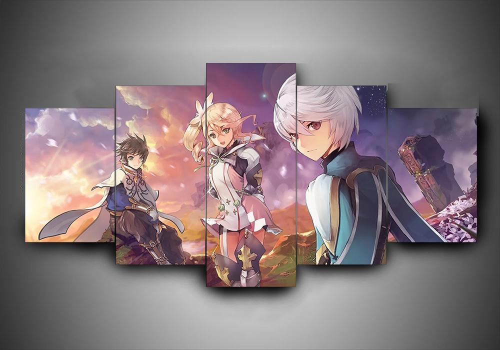 Tales Of Zestiria - Anime 5 Panel Canvas Art Wall Decor Tales Of Zestiria - Anime 5 Panel Canvas Art Wall Decor
