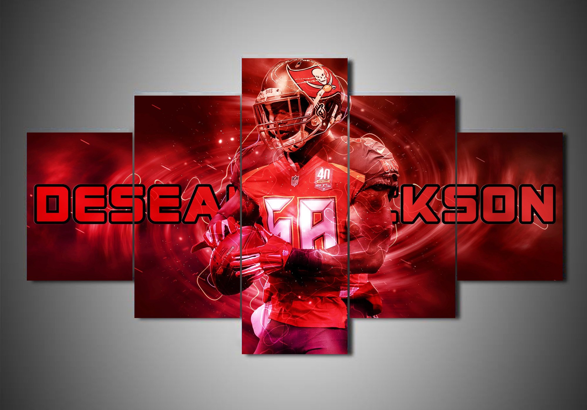 Tampa Bay Buccaneers - Desean Jackson - Sport 5 Panel Canvas Art Wall Decor Tampa Bay Buccaneers - Desean Jackson - Sport 5 Panel Canvas Art Wall Decor