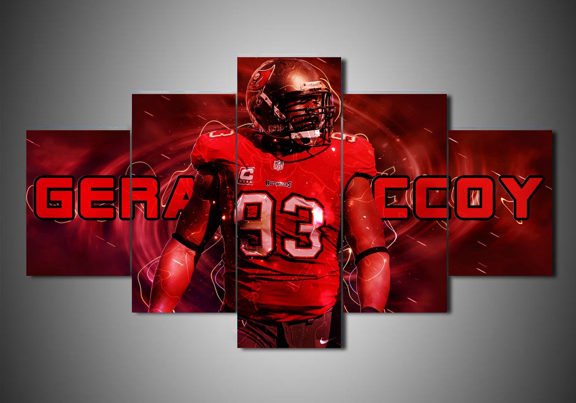 Tampa Bay Buccaneers - Gerald Mccoy - Sport 5 Panel Canvas Art Wall Decor Tampa Bay Buccaneers - Gerald Mccoy - Sport 5 Panel Canvas Art Wall Decor