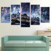 Tanks Warfare - Gaming 5 Panel Canvas Art Wall Decor