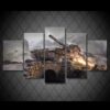 Tanks Wargaming - Gaming 5 Panel Canvas Art Wall Decor