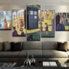 Tardis Sunday Afternoon - Movie 5 Panel Canvas Art Wall Decor