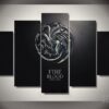 Targaryen - Fire And Blood - Movie 5 Panel Canvas Art Wall Decor