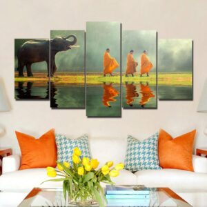 Tatars and Elephants - Religion 5 Panel Canvas Art Wall Decor