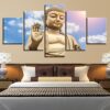 Tathagata Statue Of Buddha Buddhism - Religion 5 Panel Canvas Art Wall Decor