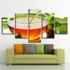 Tea - Nature 5 Panel Canvas Art Wall Decor