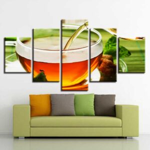 Tea - Nature 5 Panel Canvas Art Wall Decor