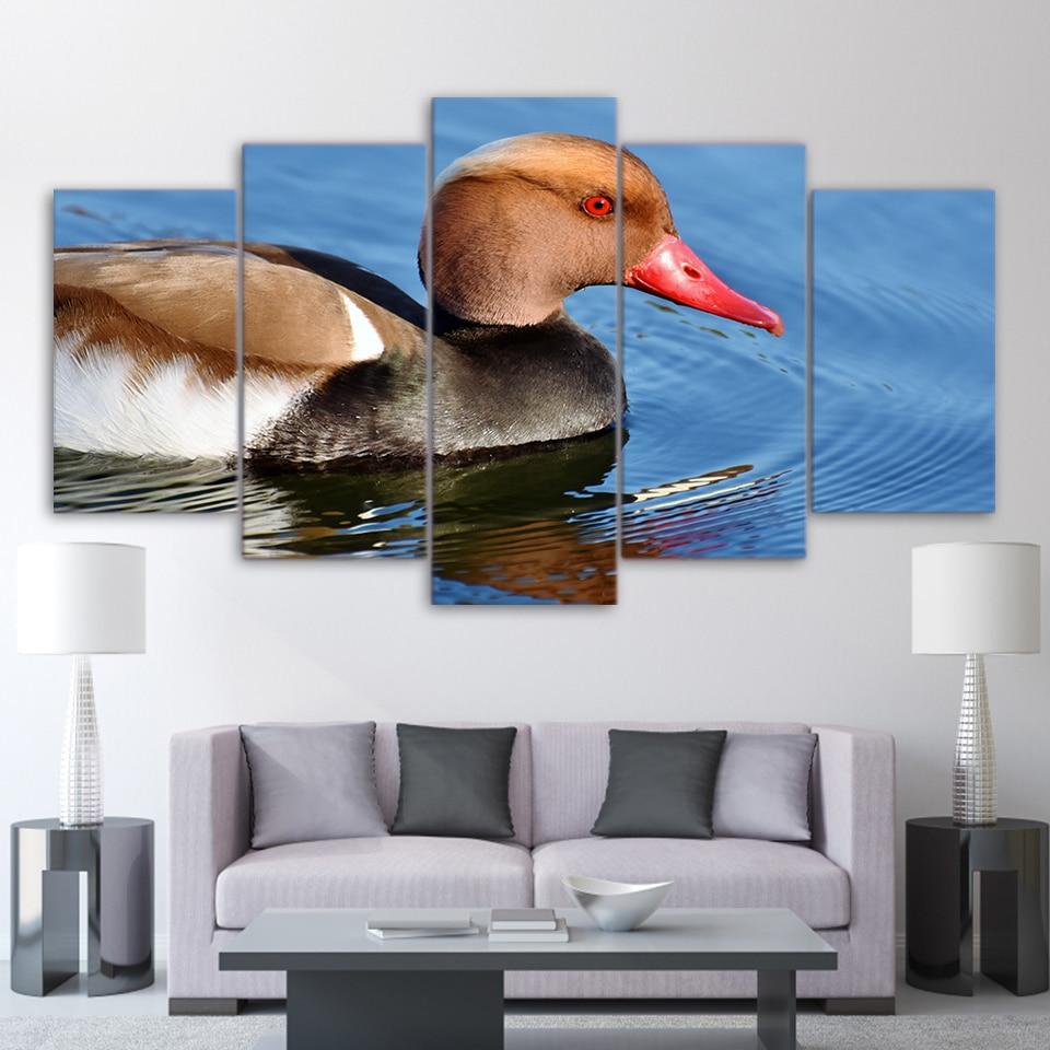 Teal - Animal 5 Panel Canvas Art Wall Decor Teal - Animal 5 Panel Canvas Art Wall Decor