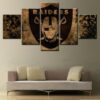 Team Oakland Raider - Sport 5 Panel Canvas Art Wall Decor