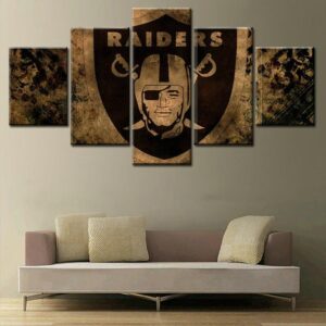 Team Oakland Raider - Sport 5 Panel Canvas Art Wall Decor
